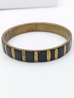 Vintage bracelet black inlay bangle bracelet